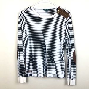 Lauren classic suede elbow and clavicle suede zip